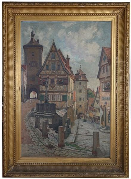 Rottenburg On The Tauber, Bavaria Oil Painting by Elias Mollineaux Bancroft