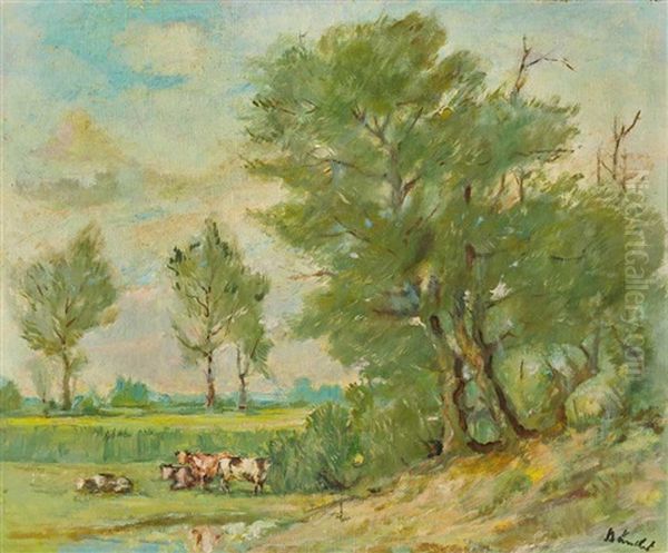 Bander_hermann Sommerliche Weidelandschaft Oil Painting by Hermann Baender