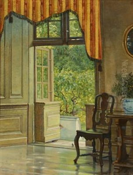 Interior From Saebygaard, Denmark Oil Painting by Vilhelmine Marie Bang