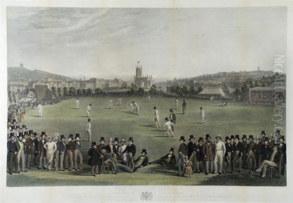 Basebe And Williamdrummond The Cricket Match Between Sussex Oil Painting by Charles William Adderton