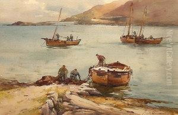 Tarbert Loch Fyne Oil Painting by Charles William Adderton