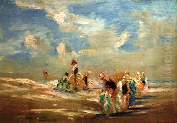 Untitled (beach Scene Sydney) Oil Painting by John Banks