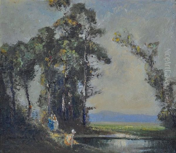 The Bathing Pool Oil Painting by John Banks