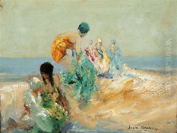 Beach Belles Oil Painting by John Banks