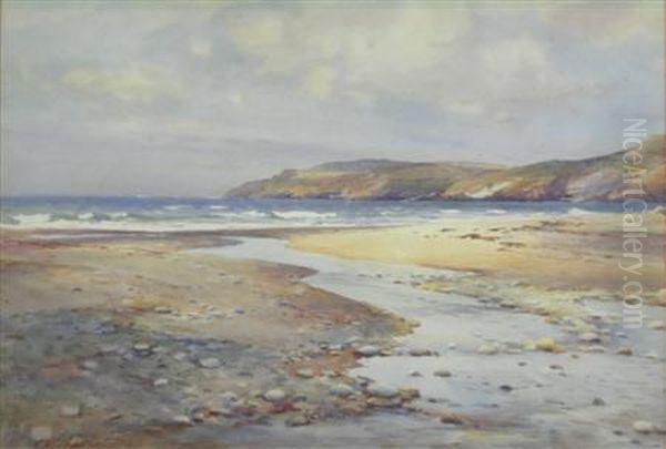 River Mouth, Aberdaron Oil Painting by Charles William Adderton