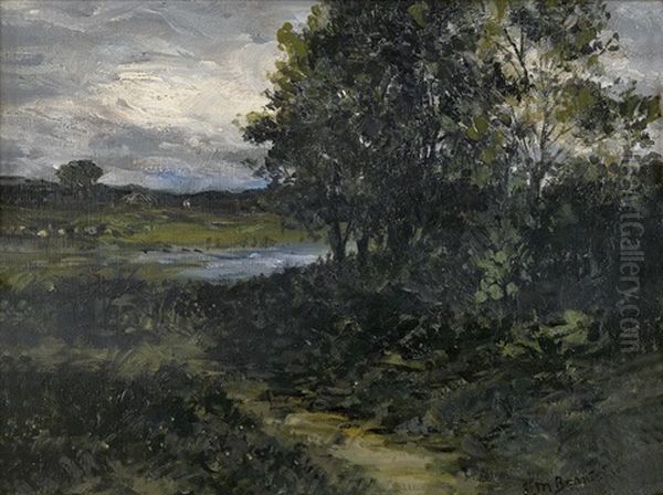 Untitled (rhode Island Landscape) Oil Painting by Edward Bannister