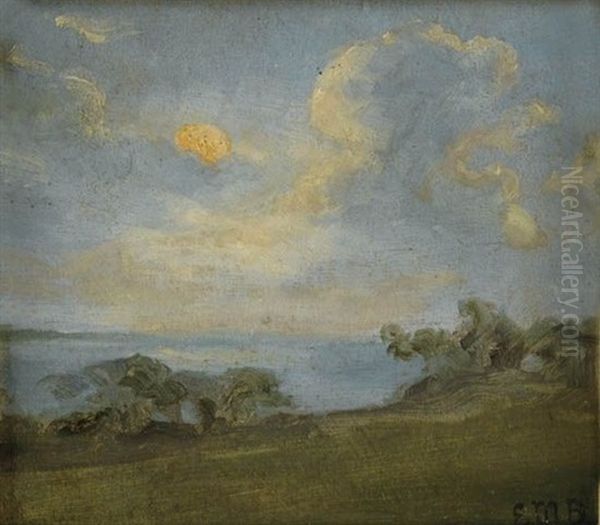 Untitled (landscape And Cloud Study) Oil Painting by Edward Bannister