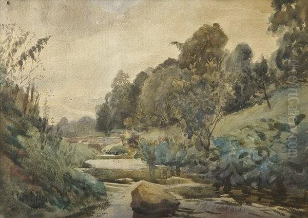 The River Dodder Near Rathfarnham Oil Painting by Joseph Poole Addey