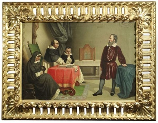 Galileo Vor Der Romischen Inquisition Im Jahre 1633 Oil Painting by Cristiano Banti