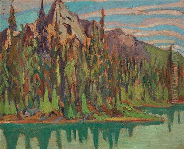 Lake In The Rockies Oil Painting by Sir Frederick Grant Banting