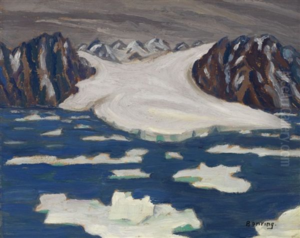 Glacier Off South Shore Of Bylot Oil Painting by Sir Frederick Grant Banting