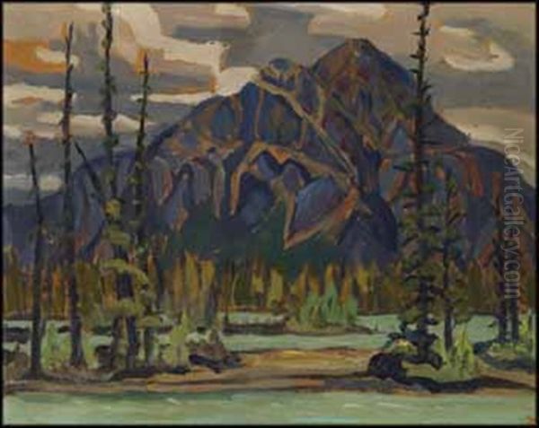 Pyramid Mountain, Jasper National Park Oil Painting by Sir Frederick Grant Banting