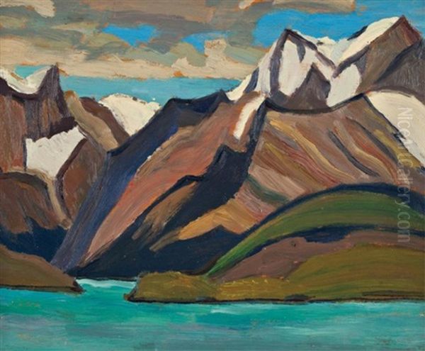 Snow Covered Peaks Oil Painting by Sir Frederick Grant Banting