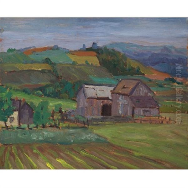 A Farm, Summer Oil Painting by Sir Frederick Grant Banting