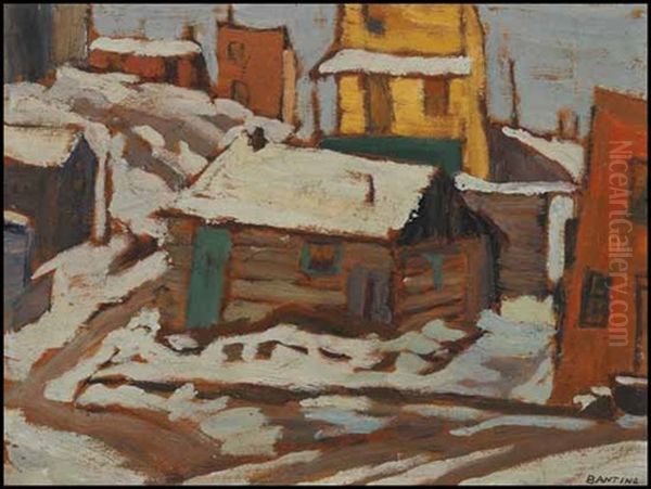 Village In Winter Oil Painting by Sir Frederick Grant Banting