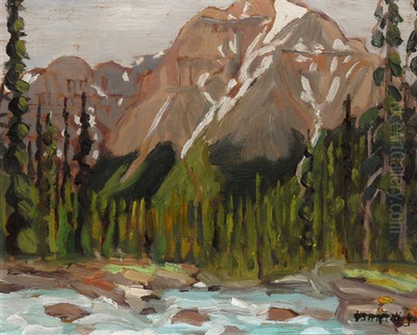 Stream In The Rocky Mountains Oil Painting by Sir Frederick Grant Banting