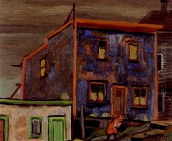 The Blue House, Cobalt Oil Painting by Sir Frederick Grant Banting