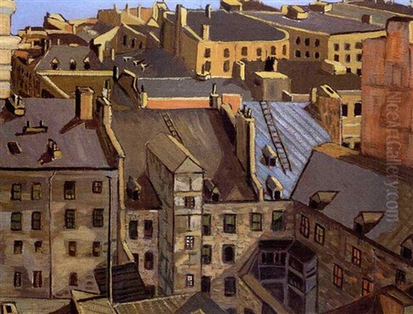 Roof Tops, Quebec City Oil Painting by Sir Frederick Grant Banting