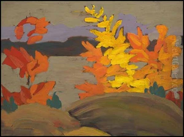 Trees In Autumn Oil Painting by Sir Frederick Grant Banting