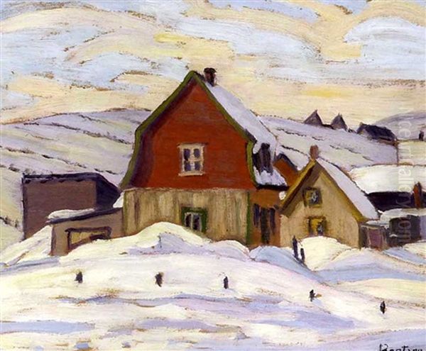 A French Canadian Scene - St. Tite Des Caps Oil Painting by Sir Frederick Grant Banting