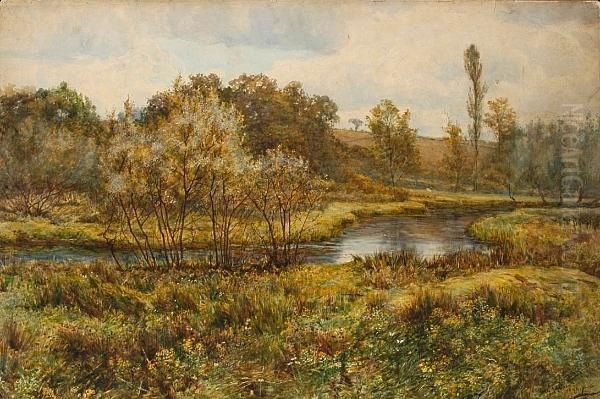 River Landscape Oil Painting by William Grylls Addison