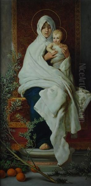 Madonna Dell'ulivo Oil Painting by Nicolo Barabino