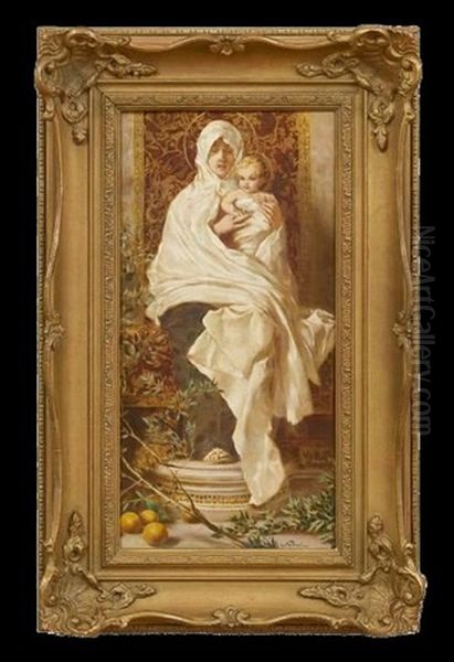 Madonna Of The Lemons Oil Painting by Nicolo Barabino