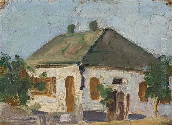 A House In The Village Oil Painting by Vladimir Davidovich Baranoff-Rossine