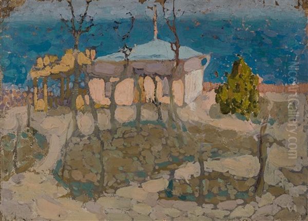 A House On The Shore Of The Black Sea Oil Painting by Vladimir Davidovich Baranoff-Rossine