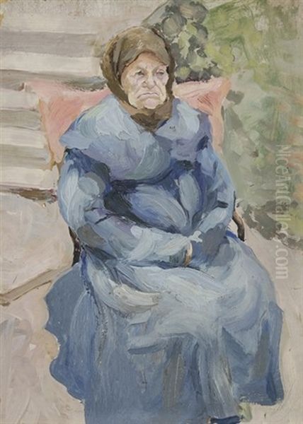 Paysanne Assise Oil Painting by Vladimir Davidovich Baranoff-Rossine