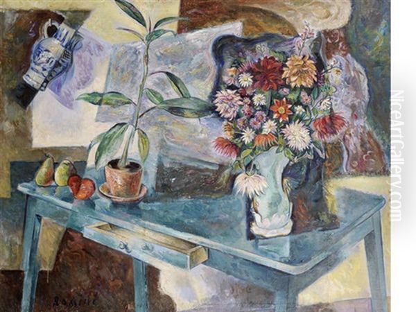 Still Life With Fruit And Flowers by Vladimir Davidovich Baranoff-Rossine