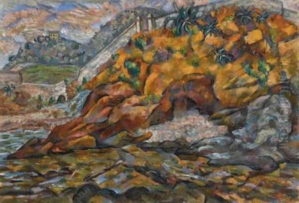 The View Near Bastia Oil Painting by Vladimir Davidovich Baranoff-Rossine