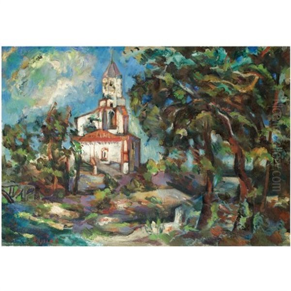 The Church Oil Painting by Vladimir Davidovich Baranoff-Rossine