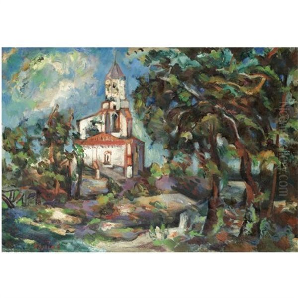 The Church Oil Painting by Vladimir Davidovich Baranoff-Rossine