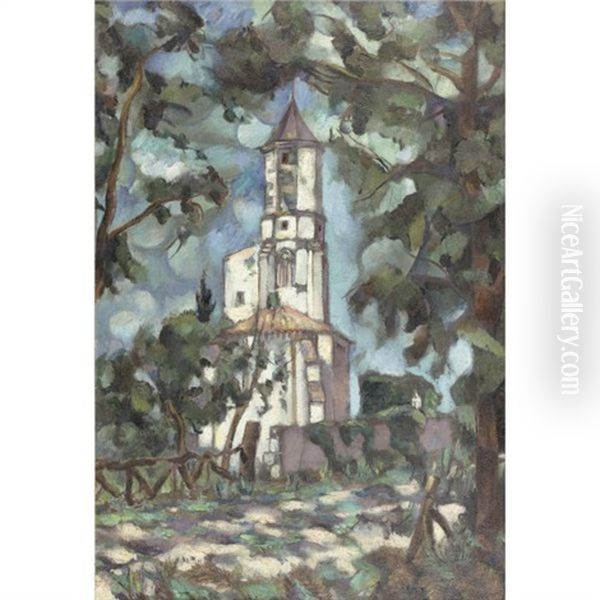 The Church Oil Painting by Vladimir Davidovich Baranoff-Rossine