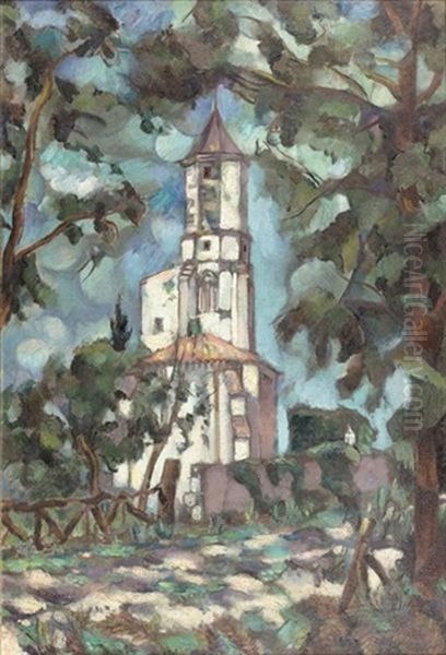 The Church Oil Painting by Vladimir Davidovich Baranoff-Rossine