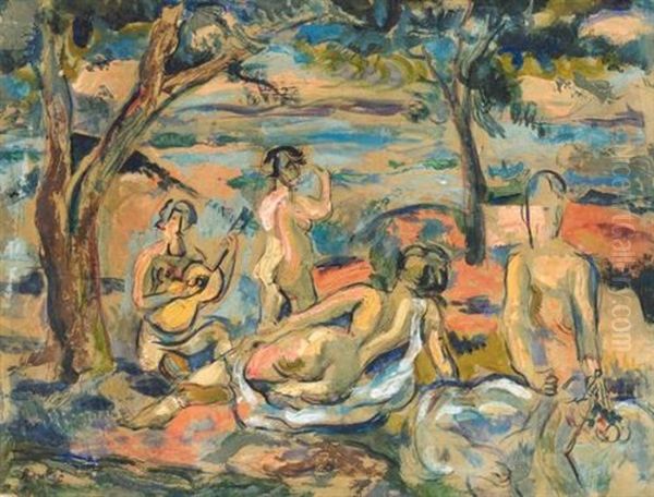 The Bathers Oil Painting by Vladimir Davidovich Baranoff-Rossine