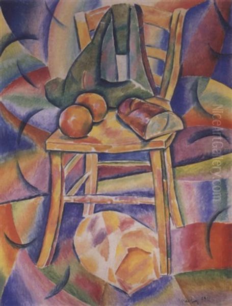 Still Life With Chair Oil Painting by Vladimir Davidovich Baranoff-Rossine