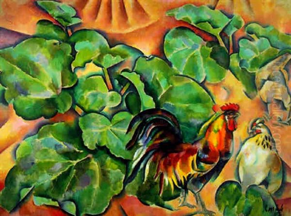 Le Coq Oil Painting by Vladimir Davidovich Baranoff-Rossine