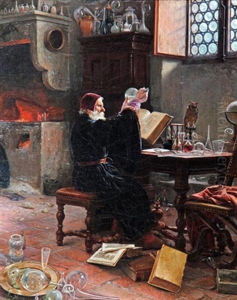 The Alchemist Oil Painting by Filippo Baratti