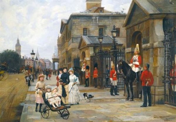 Horse Guards, Whitehall Oil Painting by Filippo Baratti