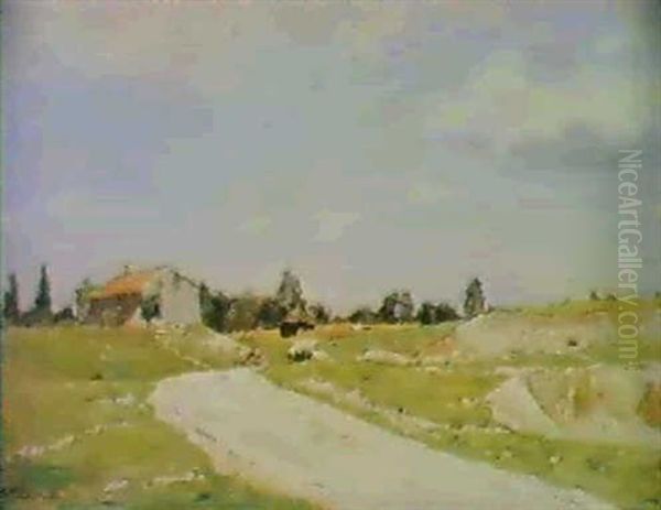 Sydfransk Sommerlandskab Oil Painting by Emile Barau