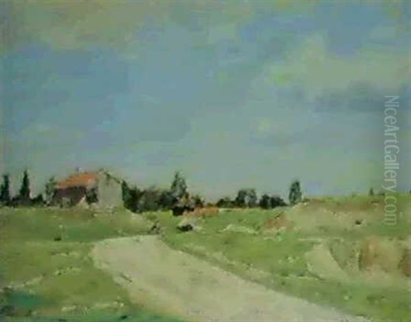 Vej Mellem Marker Oil Painting by Emile Barau