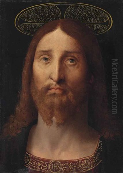 Head Of Christ (salvator Mundi) Oil Painting by Jacopo de Barbari