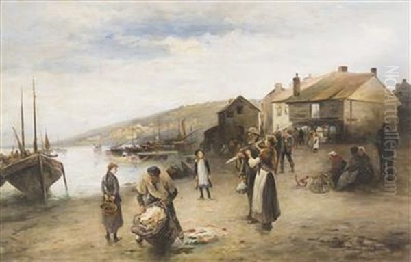 Am Fischerhafen Oil Painting by Emil Barbarini