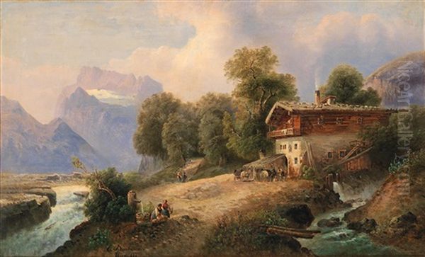 Near Berchtesgaden Oil Painting by Emil Barbarini