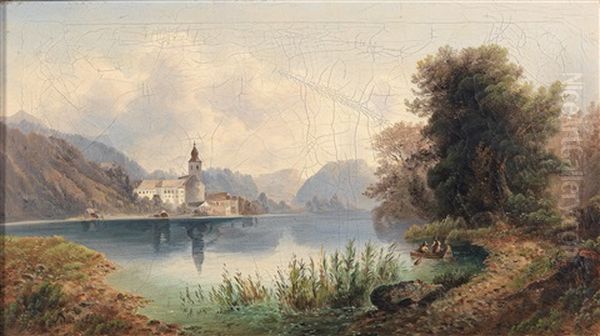 View Of Sankt Wolfgang Oil Painting by Emil Barbarini