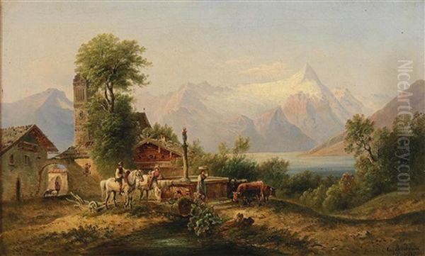 At Zell Am See Oil Painting by Emil Barbarini