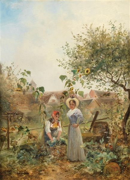 Im Bauerngarten Oil Painting by Emil Barbarini