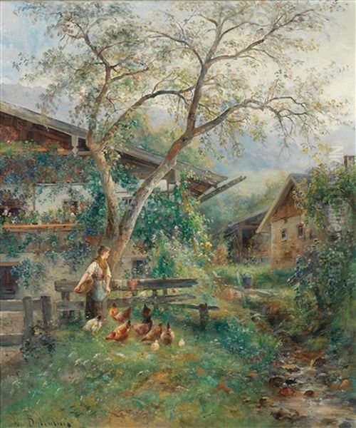 Im Bauerngarten Oil Painting by Emil Barbarini